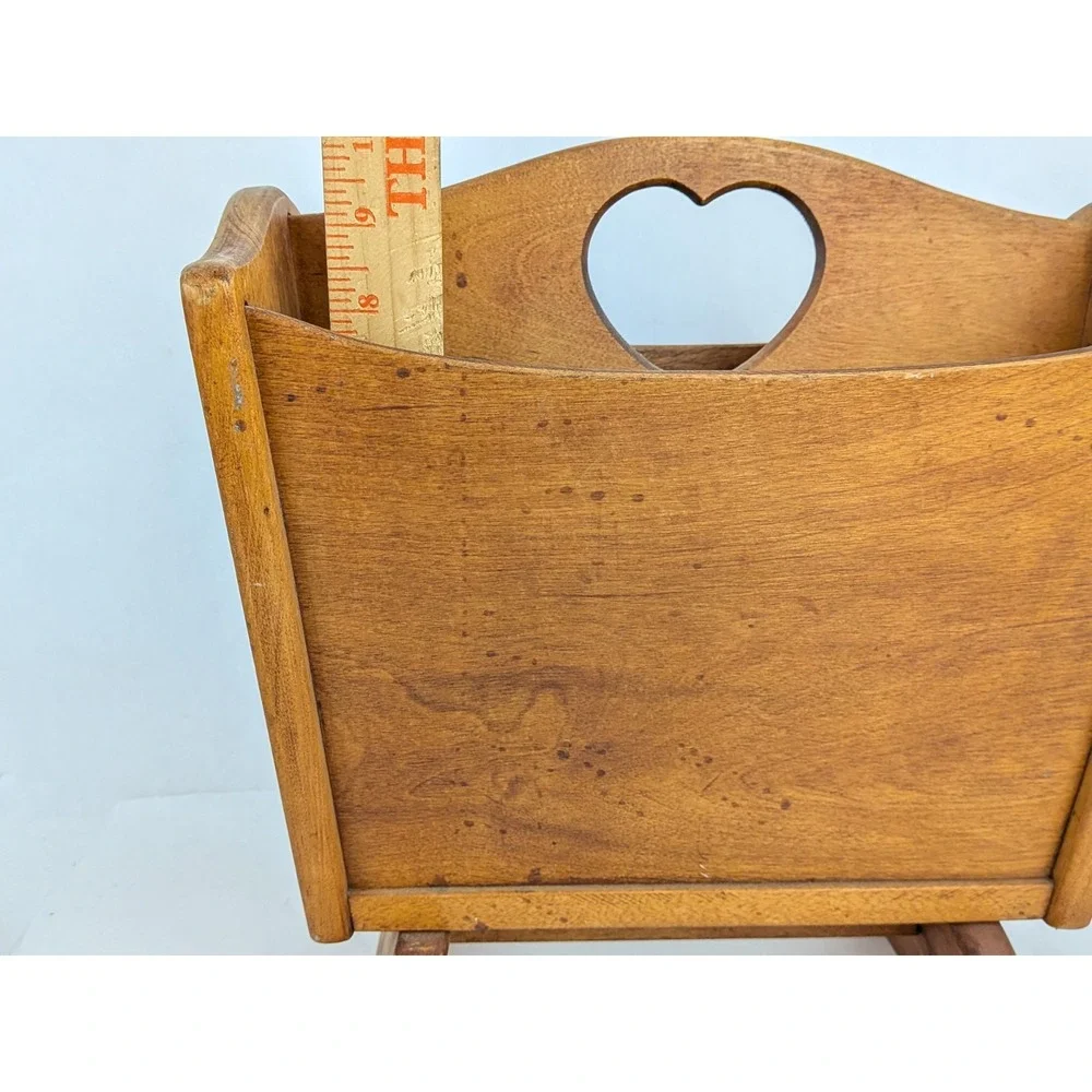 Vtg Antique Wood Heart Cutout Magazine Rack MCM Cottagecore Boho A.S. Payne 1940